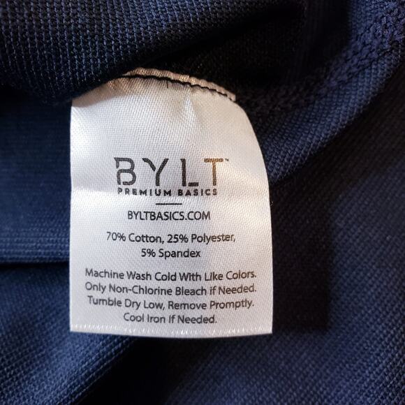 NWT BYLT Premium Basics Drop Cut S/S Pocket Lux T-Shirt Blue Men's Size Medium - Picture 6 of 8